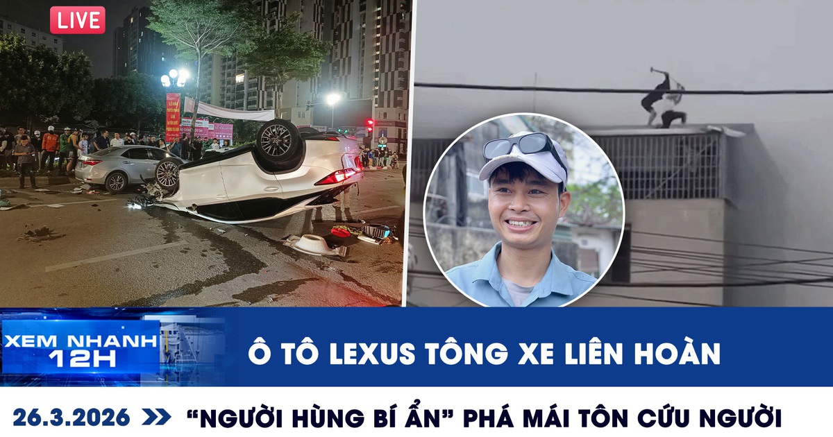 Xem nhanh 12h: Ô tô Lexus tông xe liên hoàn | Lời kể 'Người hùng bí ẩn' phá mái tôn cứu người