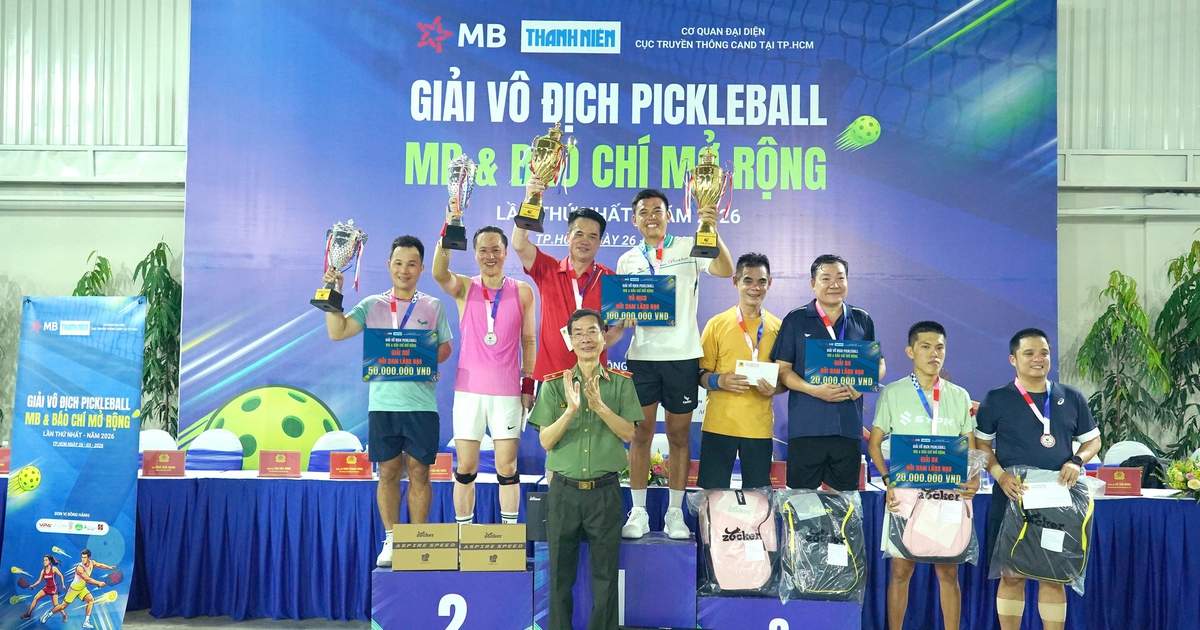 Lý Hoàng Nam vô địch giải pickleball của Cơ quan đại diện Cục Truyền thông CAND TP.HCM
