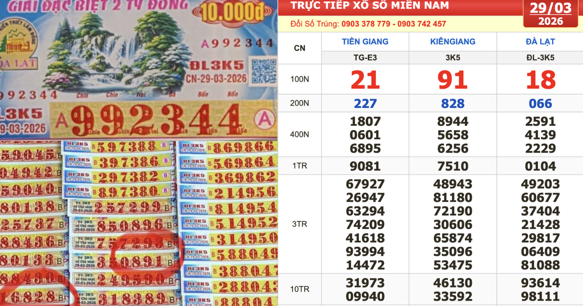 Xổ số miền Nam ngày 29 tháng 3: Bất ngờ người trúng 14 tờ đài Đà Lạt