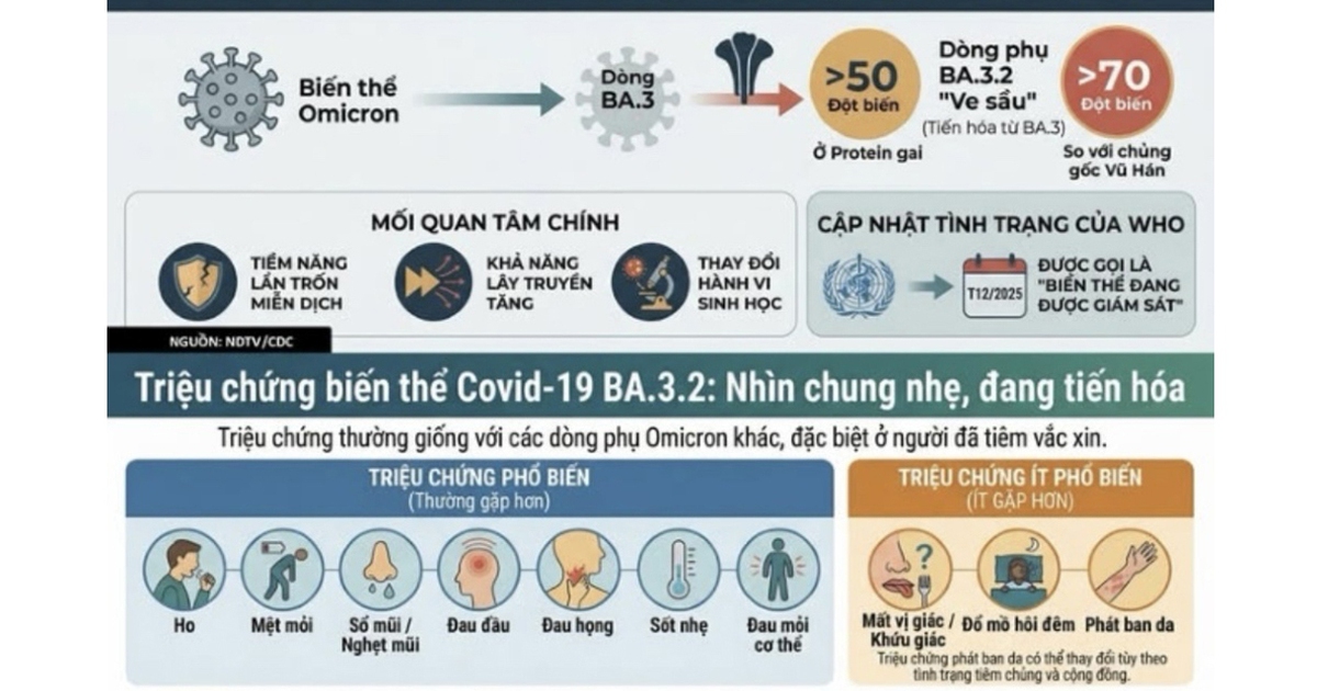 Theo dõi biến thể SARS-CoV-2 BA.3.2