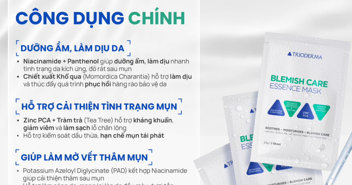 Mặt nạ Trioderma Blemish Care Essence Mask có tốt không mà mới xuất hiện đã hết hàng?