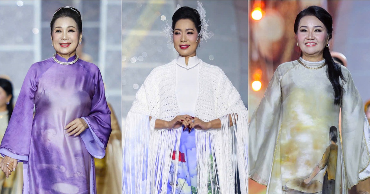 NSND Kim Xuân, NSND Trịnh Kim Chi trình diễn áo dài cùng các hoa hậu