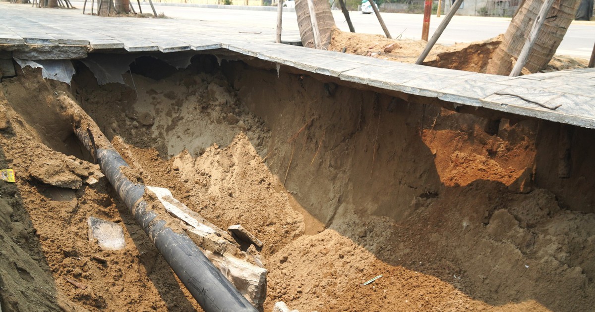 Kè biển Hải Tiến sụt lún bất thường