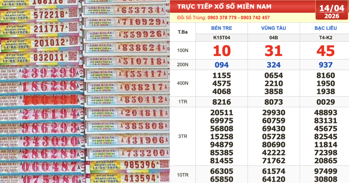 Xổ số miền Nam ngày 14 tháng 4: Đại lý tìm 3 người trúng đài Vũng Tàu