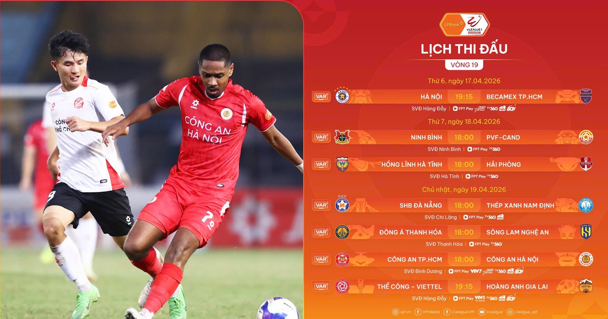 Lịch thi đấu sớm nhất vòng 19 V-League: Becamex TP.HCM vẫn nguy cơ xuống hạng, khó thắng Hà Nội