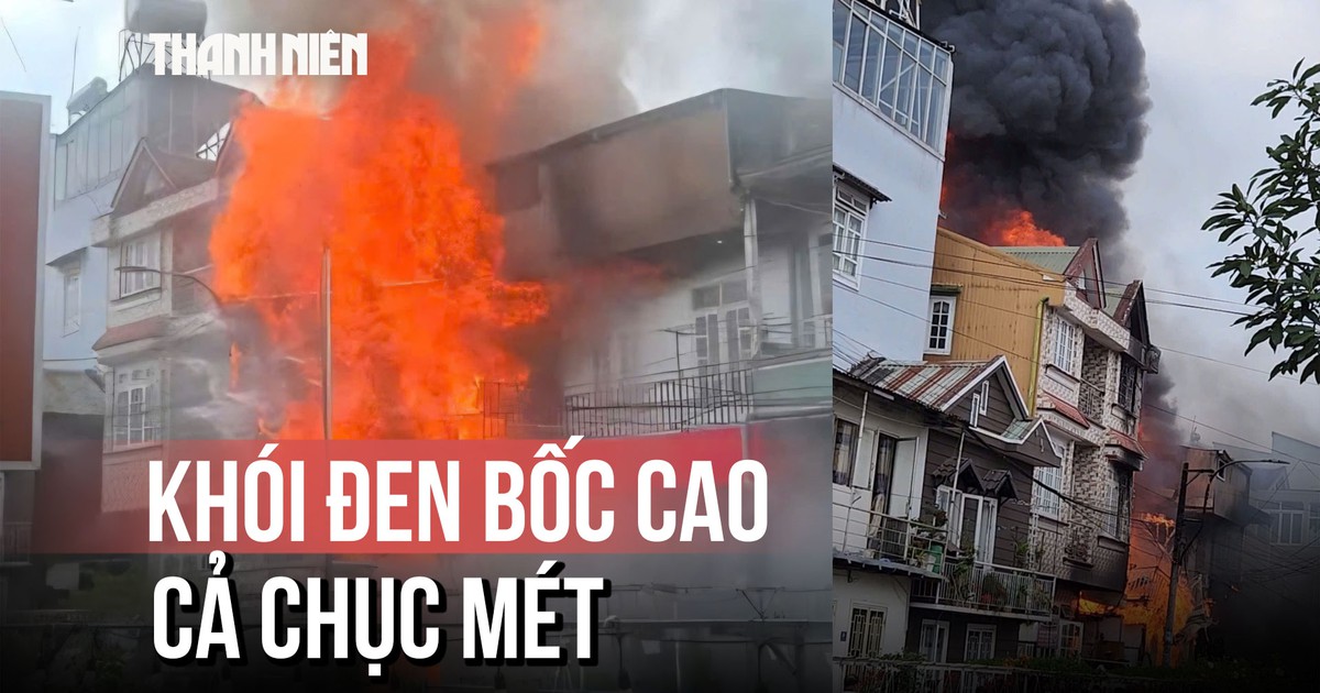 Cháy lớn tại khu dân cư Ba Toa Đà Lạt: Khói đen bao trùm, người dân hốt hoảng