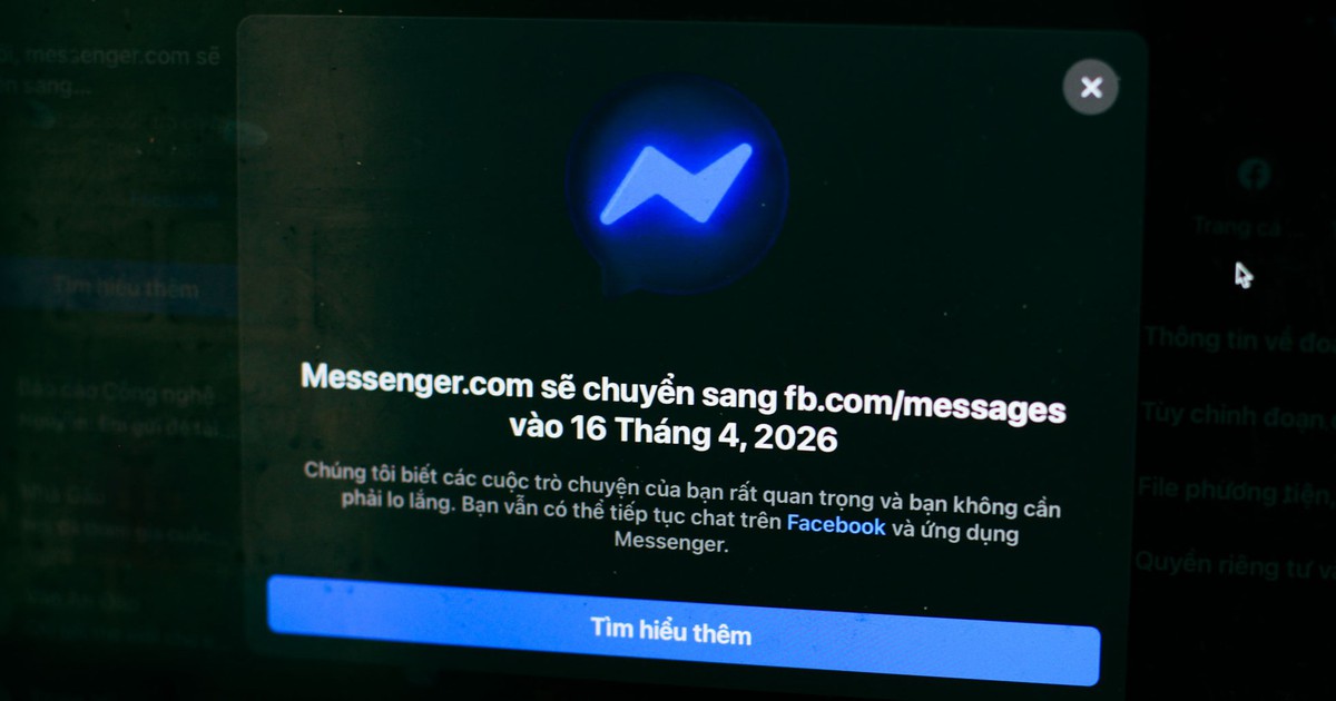Facebook thông báo đóng cửa Messenger.com