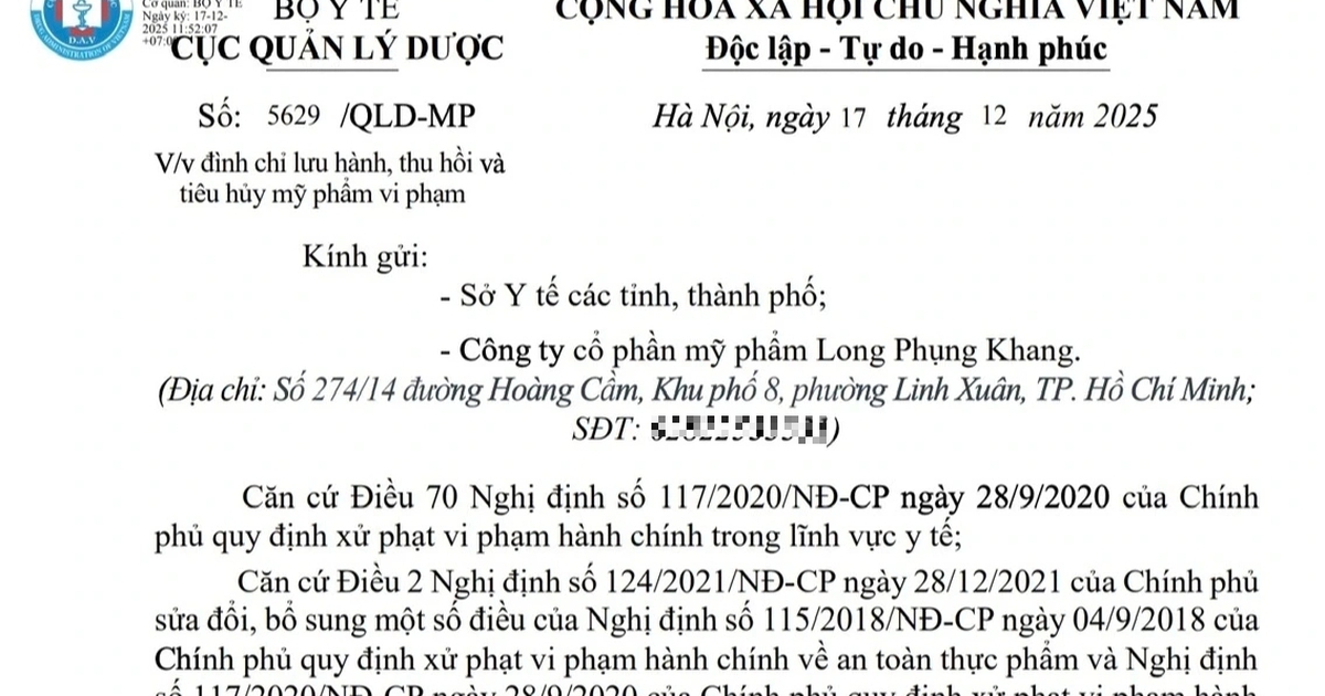 TP.HCM: Sản xuất mỹ phẩm chứa chất cấm, một công ty bị phạt nặng