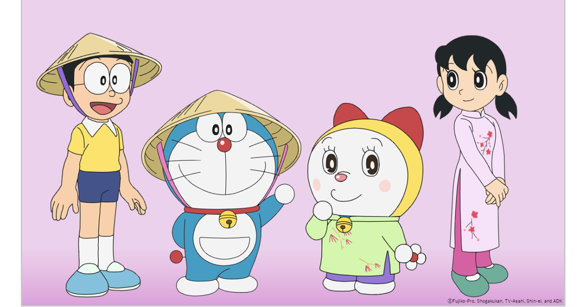 Doraemon sang Việt Nam du lịch: Nobita đội nón lá, Shizuka mặc áo dài
