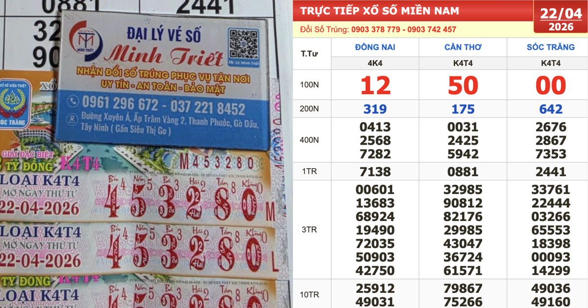 Xổ số miền Nam ngày 22 tháng 4: Bất ngờ vé trúng đài Sóc Trăng