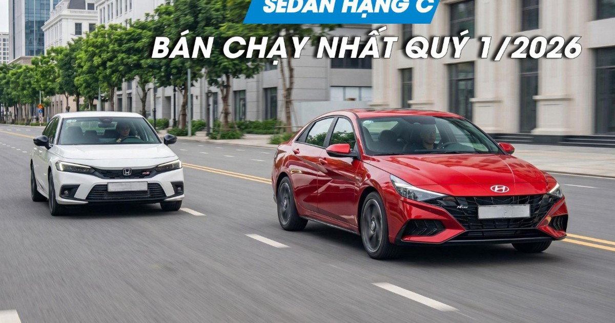 Xe sedan hạng C nào bán chạy nhất quý đầu năm 2026?
