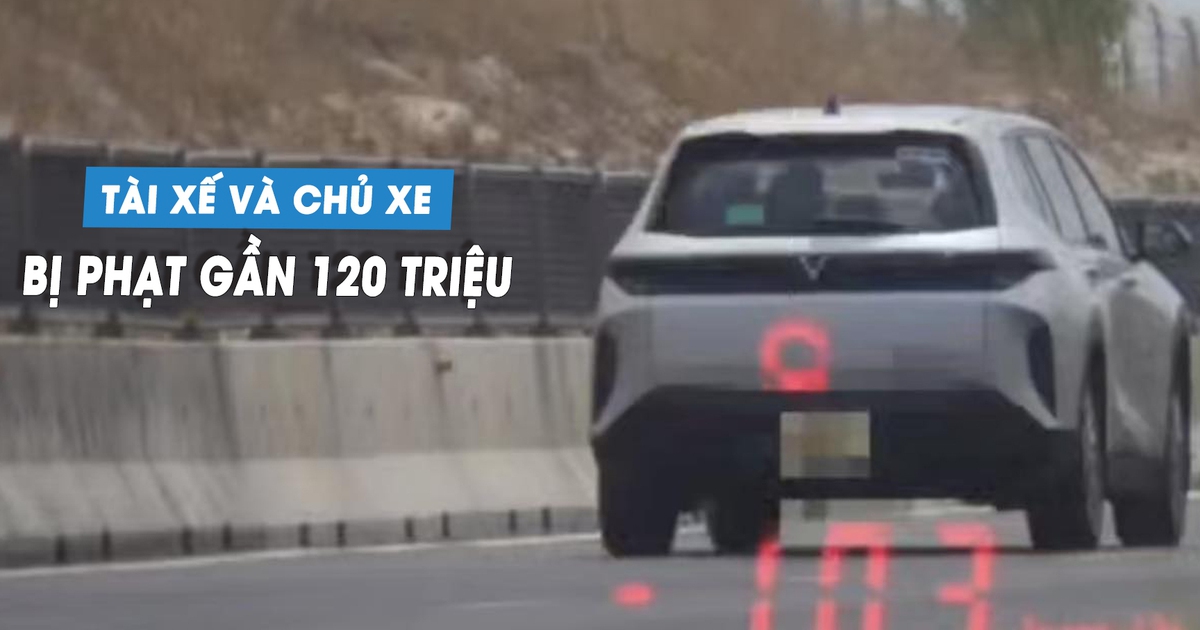 CSGT lập biên bản xử phạt một ô tô vi phạm, mức phạt gần 120 triệu đồng