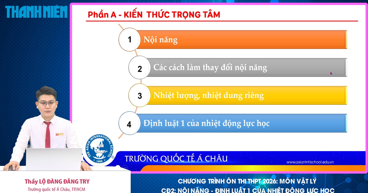 BÍ QUYẾT ÔN THI THPT 2026 | Môn vật lý | Chuyên đề 2 | Nội năng Đinh luật 1 của nhiệt động lực học