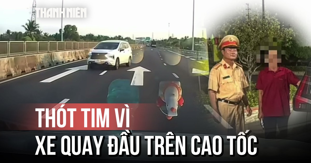 Tài xế quay đầu xe, đi ngược chiều cực kỳ nguy hiểm trên cao tốc
