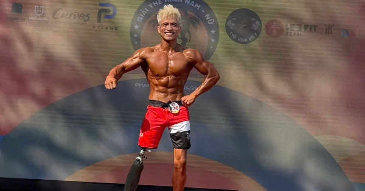 Chàng trai mất một chân nghị lực chinh phục sàn đấu thể hình