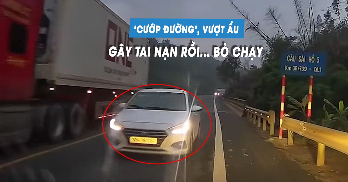 Ô tô 'cướp làn' vượt ẩu, va quệt xe khác rồi bỏ chạy: Đề nghị phạt nghiêm