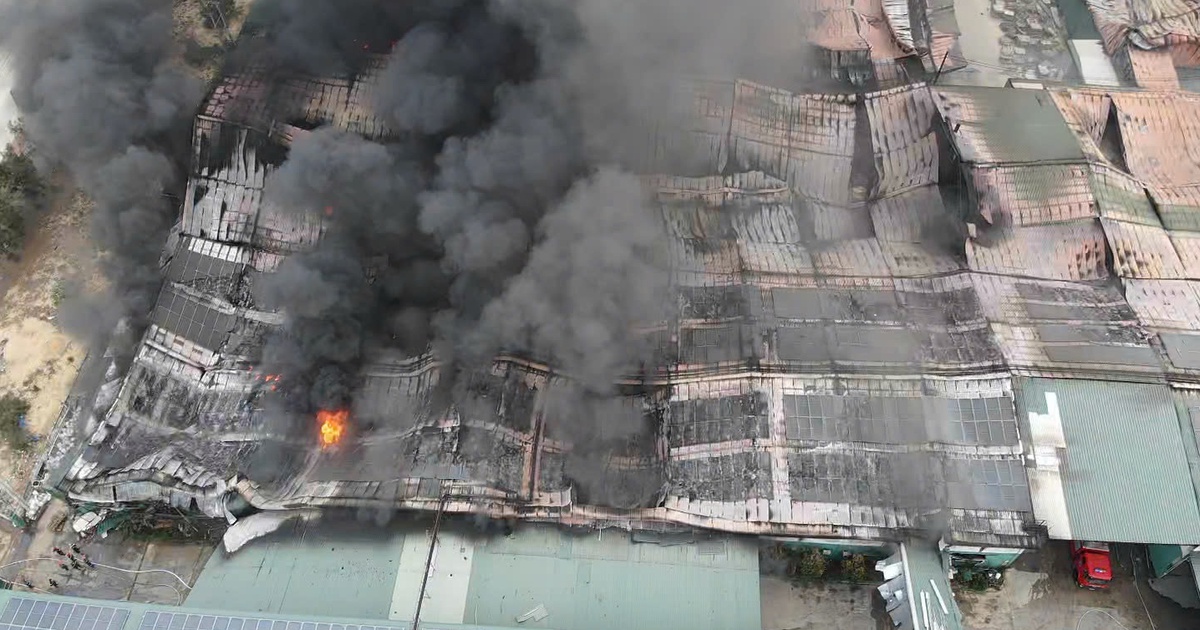 Hiện trường vụ cháy nhà xưởng tại Khu kinh tế Nhơn Hội: Hàng ngàn m² bị thiêu rụi