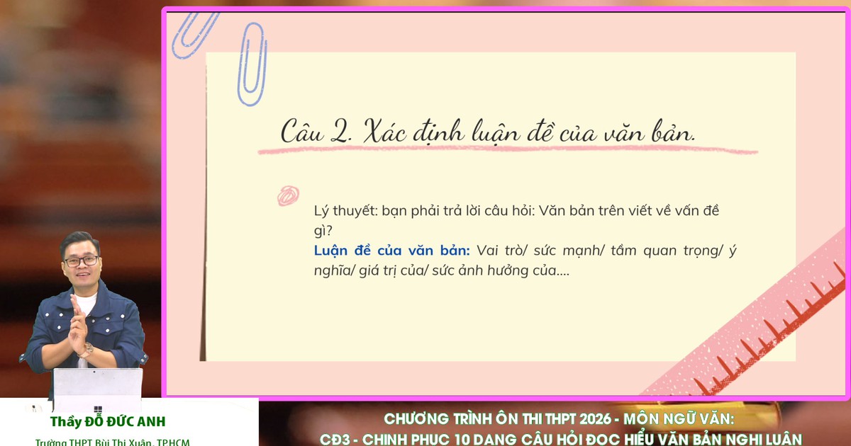 BÍ QUYẾT ÔN THI THPT 2026 | Môn ngữ văn | Chuyên đề 3 | 10 dạng câu hỏi đọc hiểu văn bản nghị luận