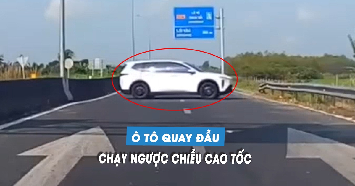 Tài xế lái ô tô quay đầu ngay lối vào cao tốc, suýt gây tai nạn