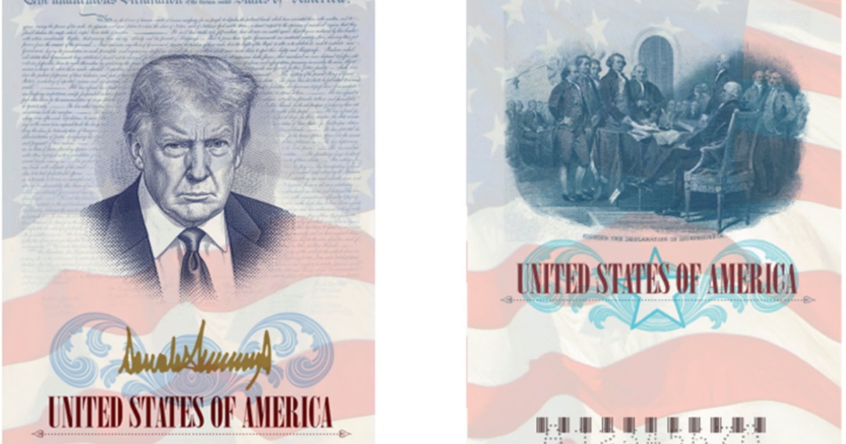 Mỹ ra mắt hộ chiếu in hình ông Trump
