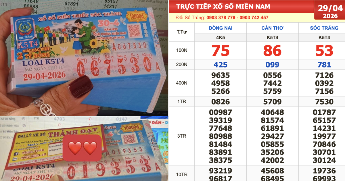 Xổ số miền Nam ngày 29 tháng 4: Nhiều người trúng số đài Sóc Trăng nhận thưởng sớm