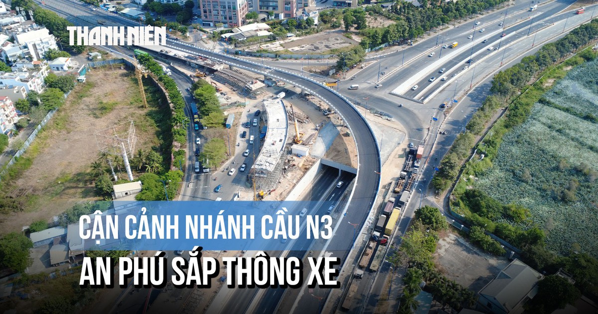 [FLYCAM] Cận cảnh nhánh cầu vượt N3 trước giờ thông xe: Diện mạo mới của nút giao