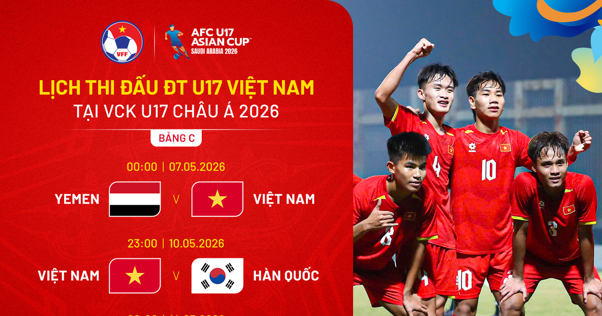 Lịch thi đấu U.17 Việt Nam mới nhất: Đá Hàn Quốc và UAE đều khung giờ ‘hiểm’, trực tiếp kênh nào?