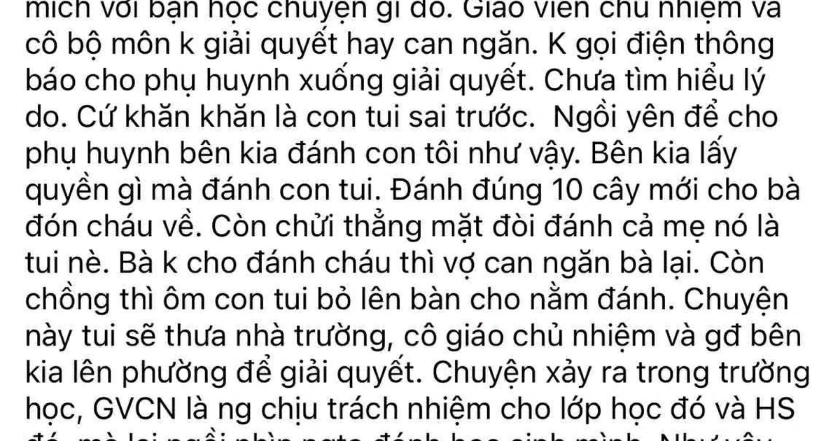 Vụ phụ huynh vào trường đánh học sinh: Kiểm điểm hiệu trưởng