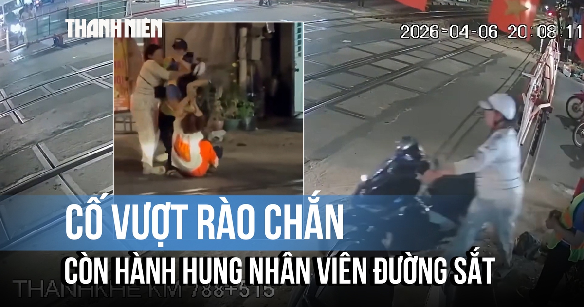 Hành hung nhân viên đường sắt vì bị ngăn cản vượt qua rào chắn