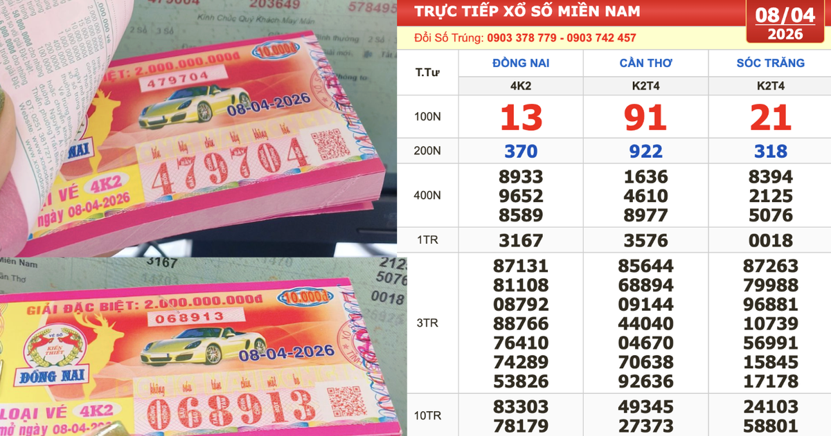 Xổ số miền Nam ng&agrave;y 8 th&aacute;ng 4: Nhiều người tr&uacute;ng số đ&agrave;i Đồng Nai xuất hiện