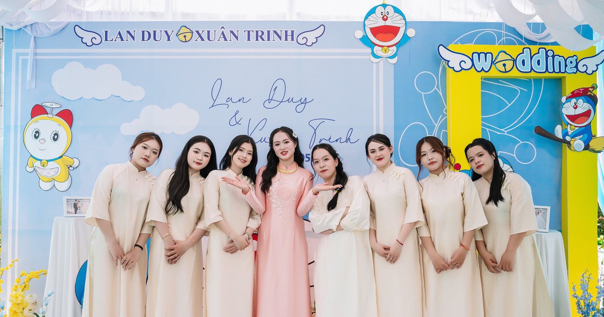 Cô dâu trang trí lễ đính hôn phong cách Doraemon gây chú ý vì quá dễ thương