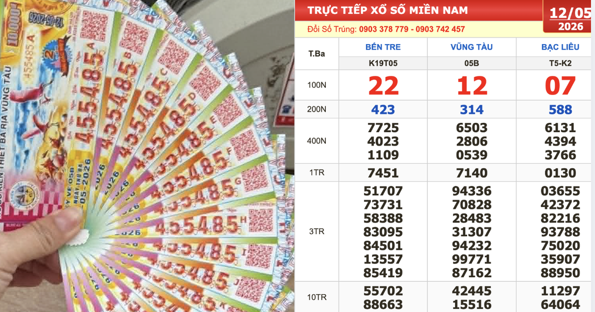 Xổ số miền Nam ngày 12 tháng 5: Người trúng số đài Vũng Tàu lộ diện sớm