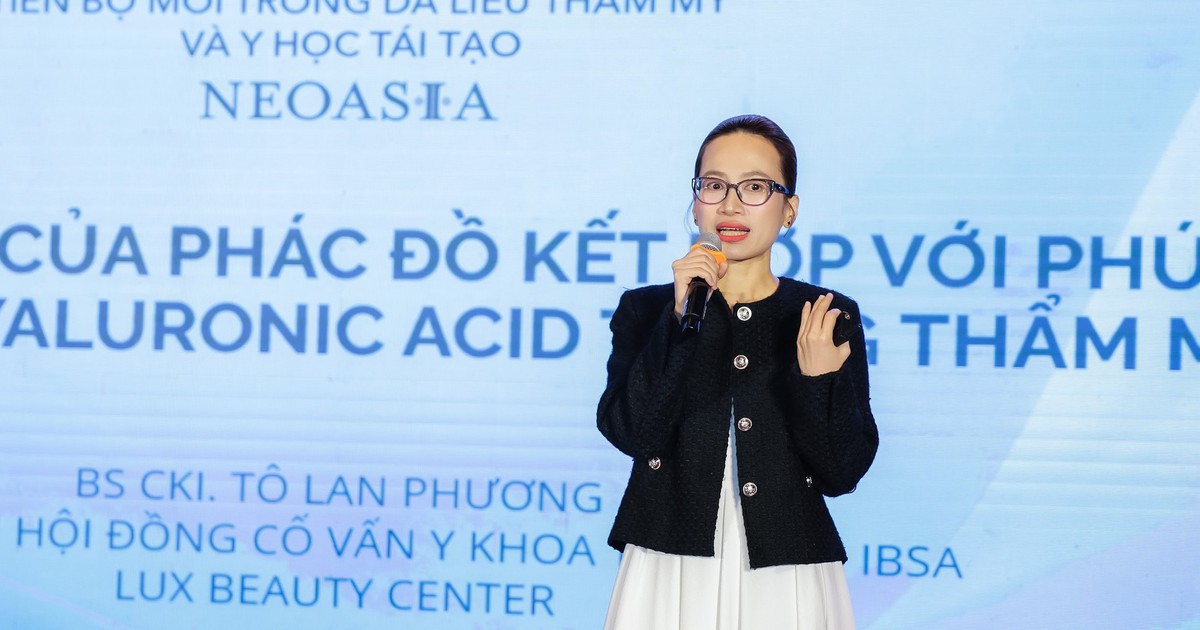 Bác sĩ Tô Lan Phương báo cáo về vai trò trẻ hóa tầng mỡ tại NVSS 2026