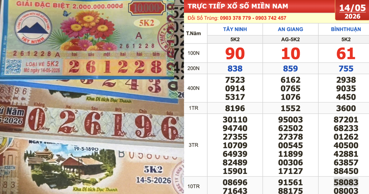 Xổ số miền Nam ngày 14 tháng 5: Cọc vé trúng 1,6 tỉ đài Bình Thuận xuất hiện