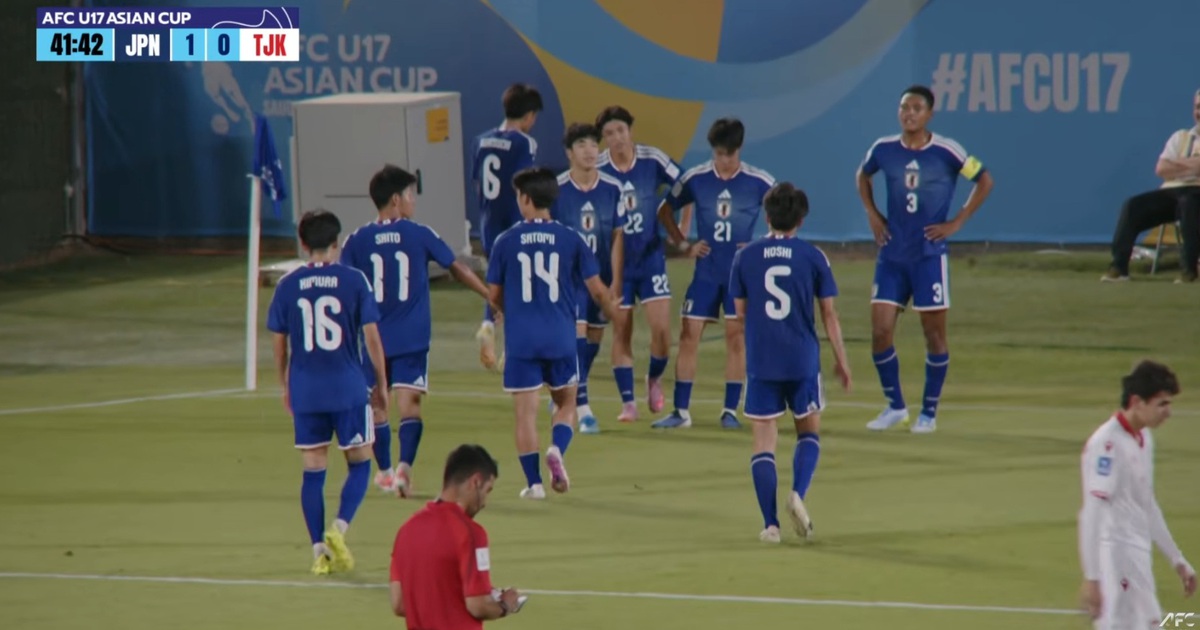 U.17 Nhật Bản mạnh vượt trội, thắng cực đậm Tajikistan: Dễ dàng vào bán kết U.17 châu Á