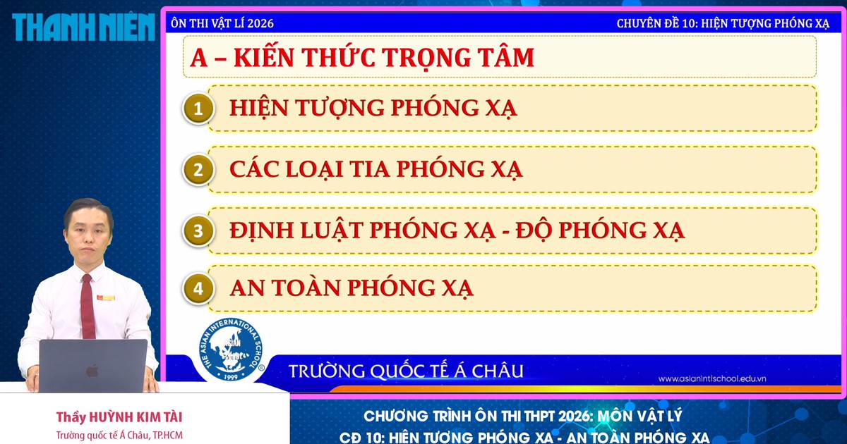 BÍ QUYẾT ÔN THI THPT 2026 | Môn vật lý | Chuyên đề 10 | Hiện tượng phóng xạ và an toàn phóng xạ