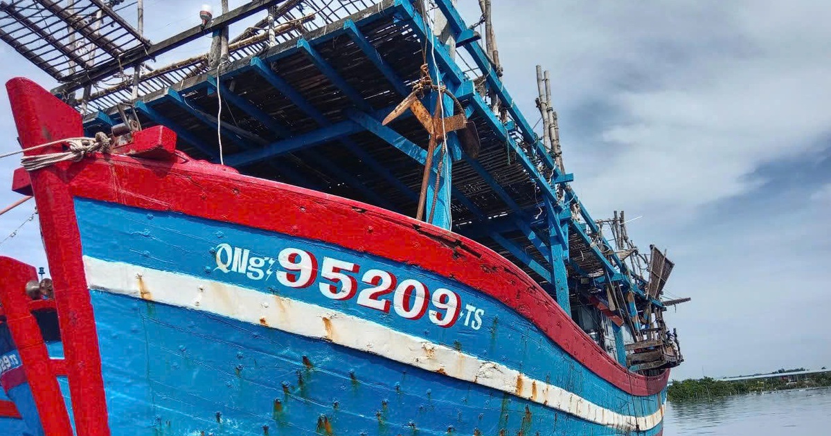 Tàu cá Quảng Ngãi gặp nạn trên biển, 14 ngư dân vào bờ an toàn