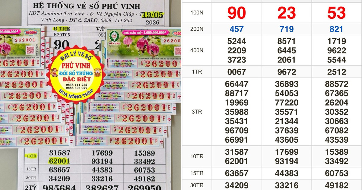 Xổ số miền Nam ngày 19 tháng 5: Khách trúng đài Bến Tre lãnh tiền ngay