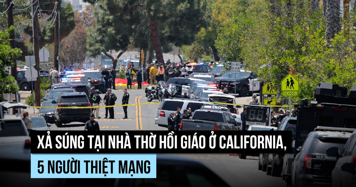 5 người chết trong vụ xả súng 'khủng khiếp' tại nhà thờ Hồi giáo ở California