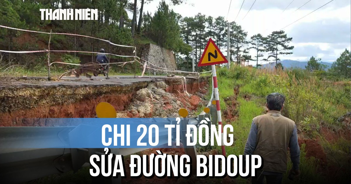 Chi 20 tỉ đồng sửa tuyến đường huyết mạch nối Đà Lạt với quốc lộ 27C bị sạt lở nặng