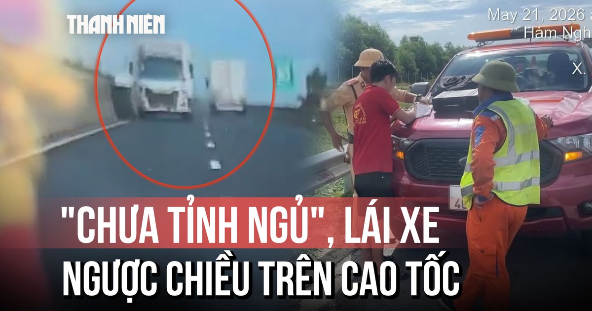 Xe tải lao vun vút ngược chiều trên cao tốc Bắc - Nam vì tài xế... chưa tỉnh ngủ?