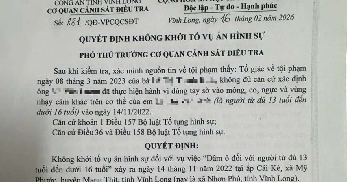 Lần thứ 2 viện kiểm sát yêu cầu điều tra lại vụ nữ sinh bị xâm hại ở Vĩnh Long