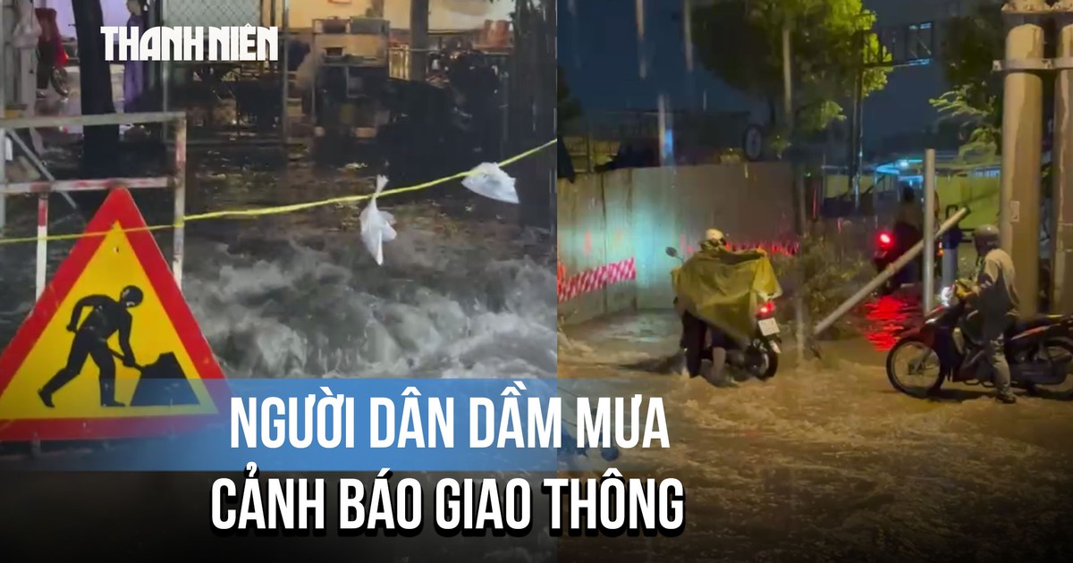 Mưa lớn biến công trình thành 'bẫy', người dân dầm mưa cảnh báo