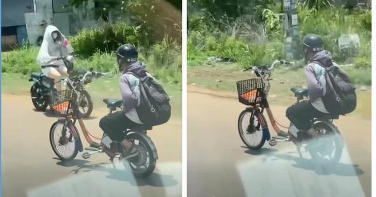 Xác minh thiếu niên ngồi ghế sau, buông 2 tay chạy xe đạp điện trên quốc lộ 13