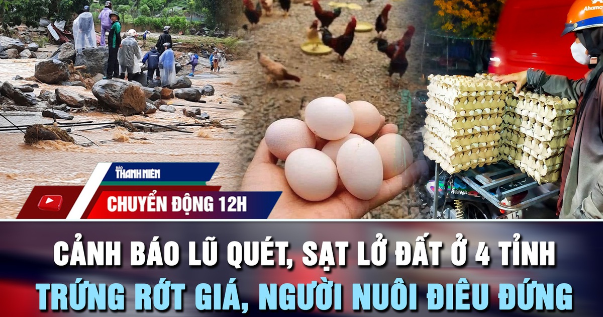 Chuyển động 12h: Cảnh báo lũ quét, sạt lở đất ở 4 tỉnh | Trứng rớt giá, người nuôi điêu đứng