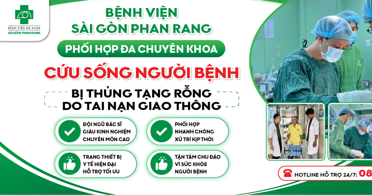 Bệnh viện Sài Gòn Phan Rang phối hợp đa chuyên khoa cứu sống người bệnh bị thủng tạng rỗng do tai nạn giao thông