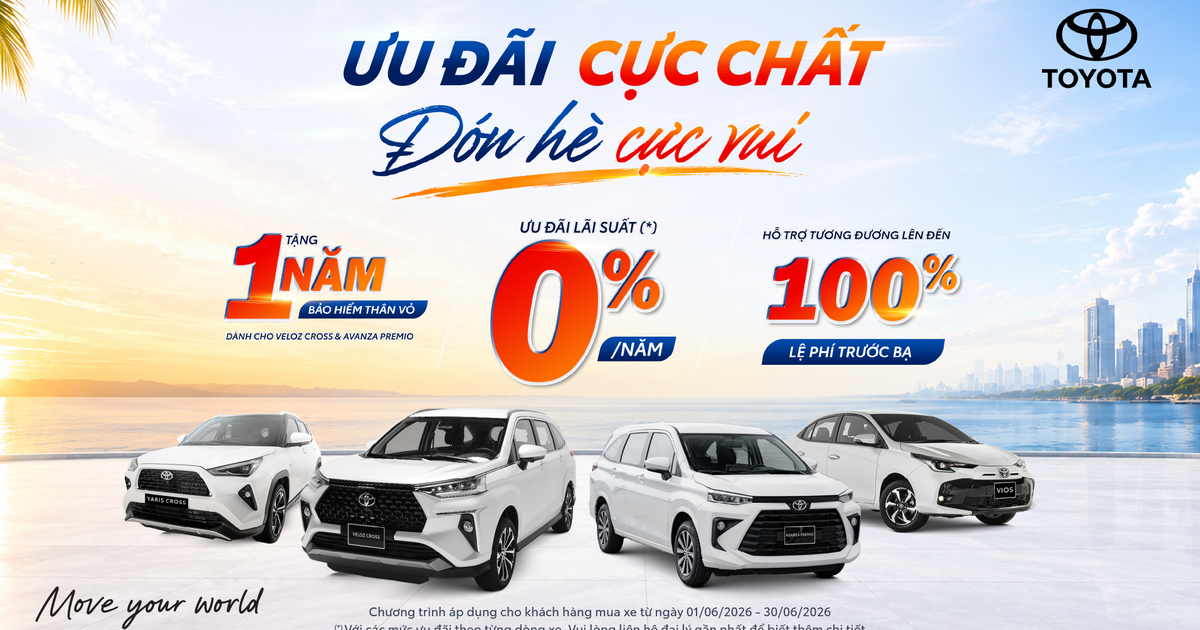 Đón hè cùng Toyota: Ưu đãi đến 100% lệ phí trước bạ