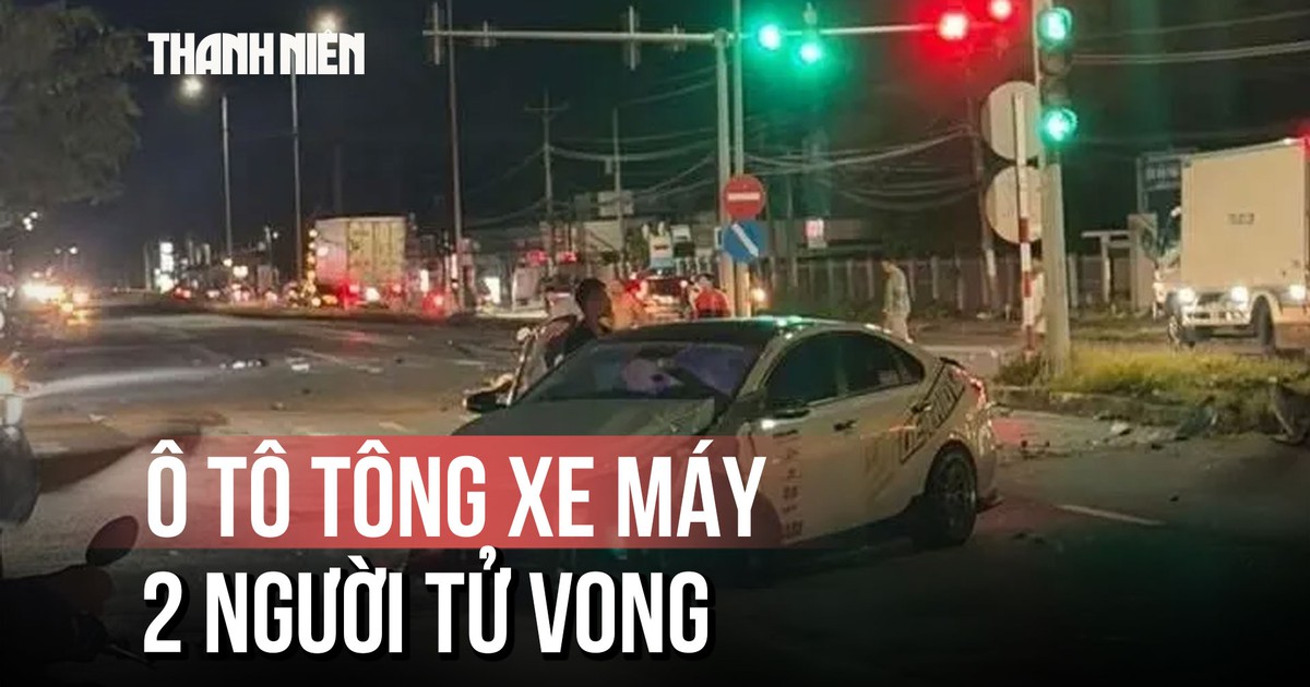 Vĩnh Long: Ô tô tông xe máy chờ đèn đỏ, 2 người tử vong