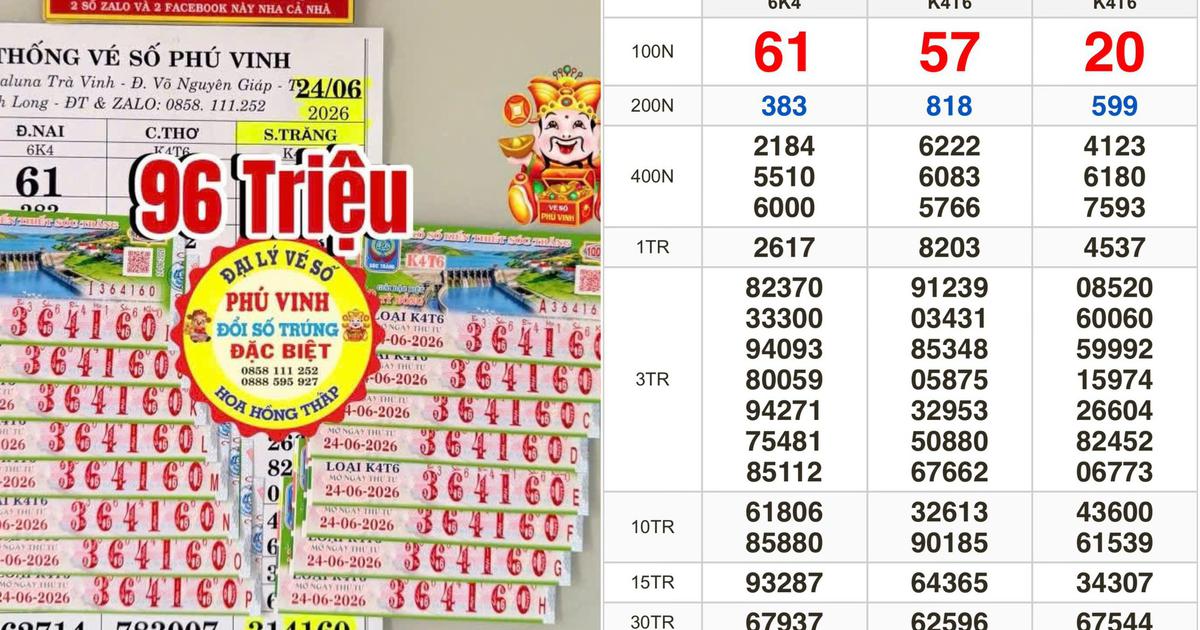 Xổ số miền Nam ngày 24 tháng 6: Người trúng đài Sóc Trăng nhận thưởng sớm