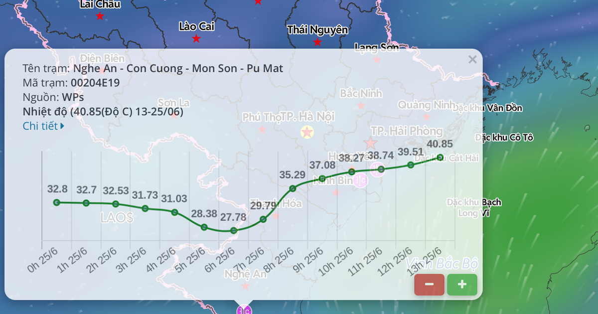Nắng nóng gia tăng, trưa nay nhiều trạm vượt ngưỡng 40 độ C